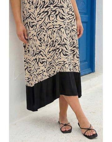 Roman Curve Animal Print Midi Dress