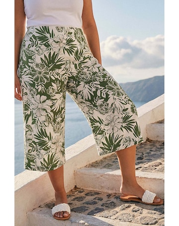 Roman Curve Floral Print Culottes