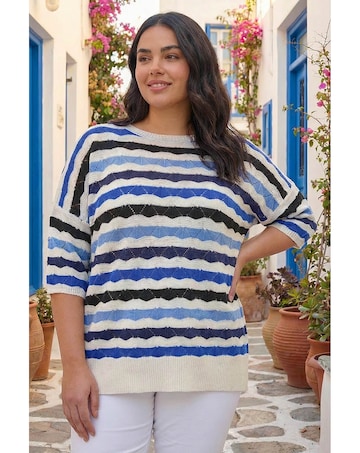 Roman Curve Wave Stripe Jumper
