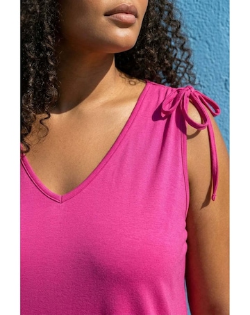 Roman Curve Ruched Shoulder Vest Top