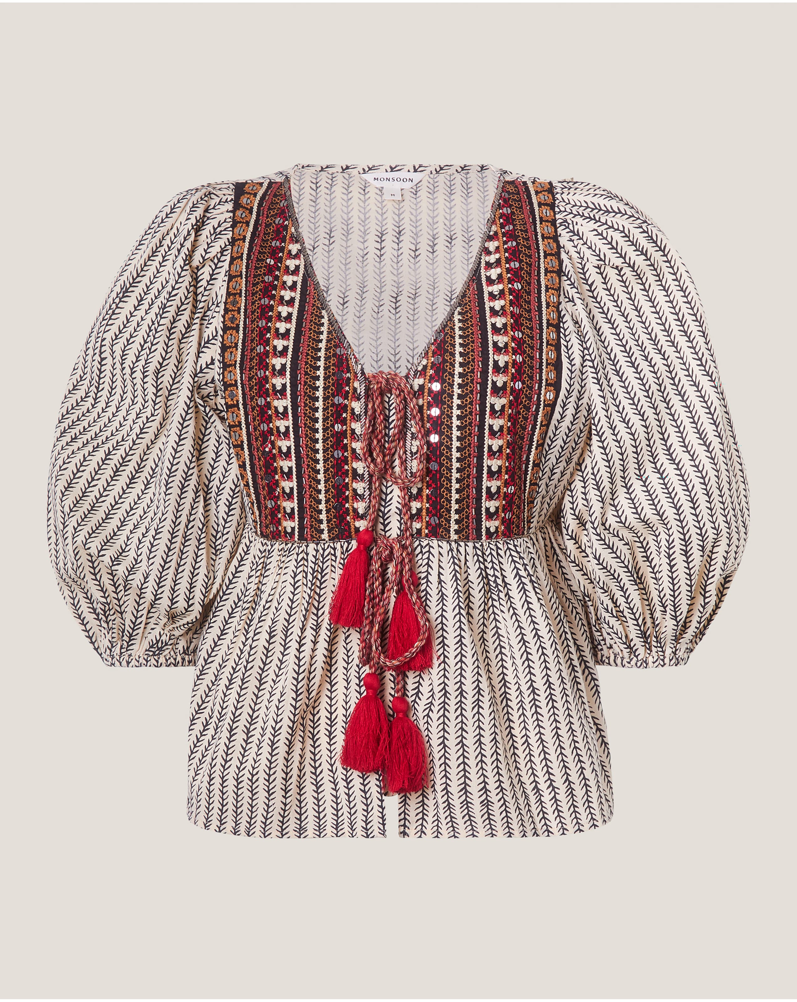 New In - Monsoon Laila Embellished Print Blouse