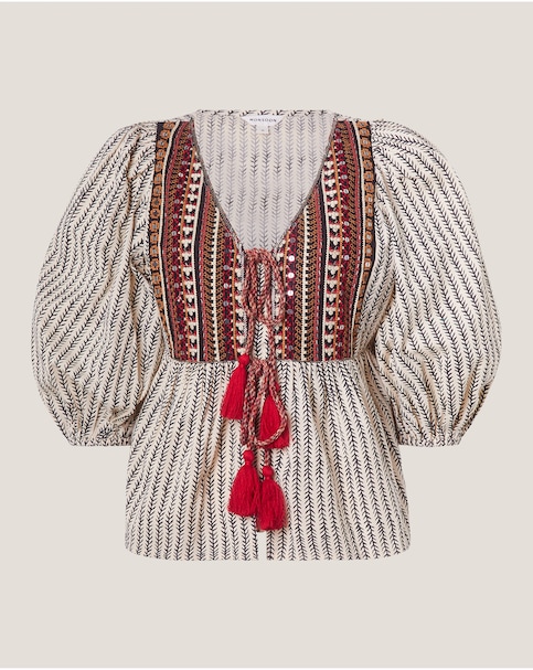 Monsoon Laila Embellished Print Blouse