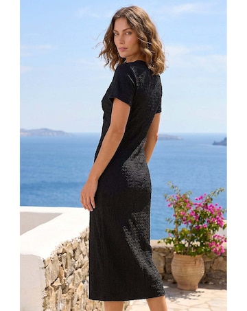 Roman Petite Textured Twist Midi Dress