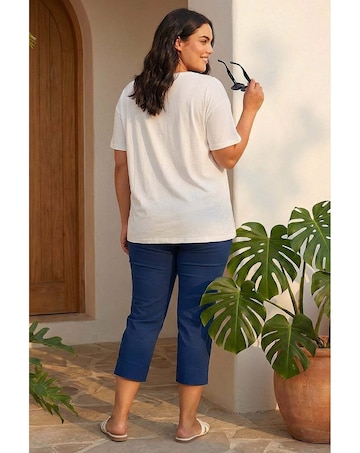 Roman Curve Textured V-Neck Top