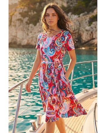 Roman Petite Tie Front Swing Dress