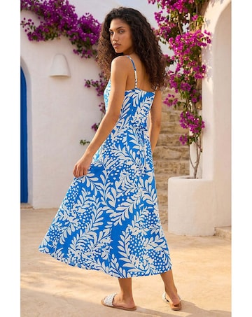Roman Petite Leaf Strappy Midi Dress