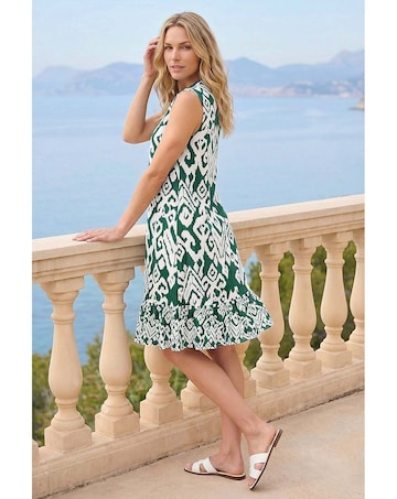 Roman Petite Aztec Frill Hem Dress