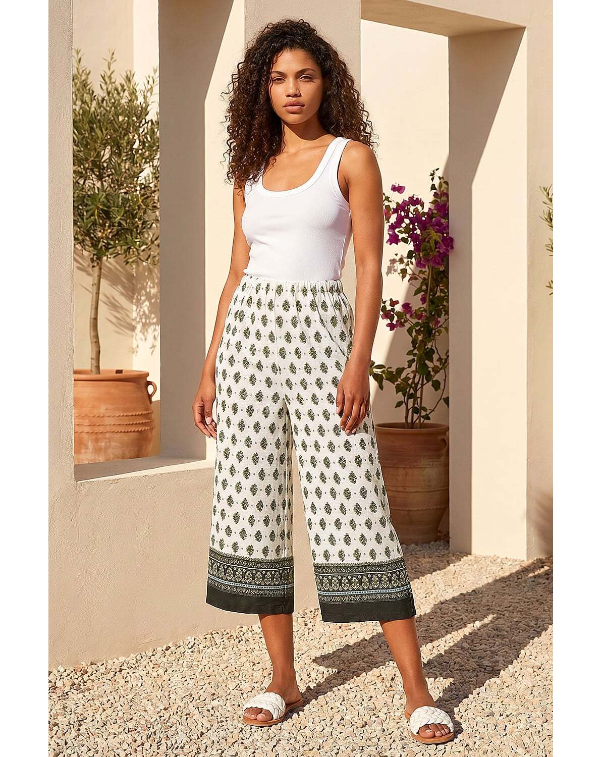 Roman Petite Textured Cropped Trouser