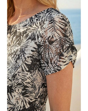 Roman Petite Lace Print Stretch Dress