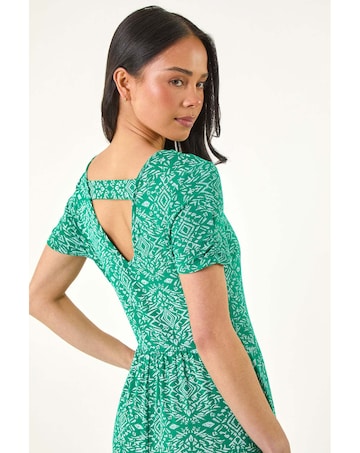 Roman Petite Aztec Gathered Dress
