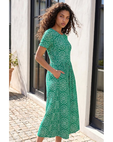 Roman Petite Aztec Gathered Dress