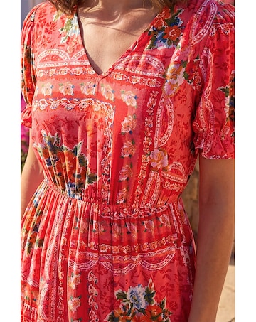Roman Petite Abstract Print Midi Dress