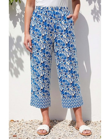 Roman Petite Print Cropped Trouser