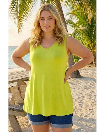 Roman Curve Swing V-Neck Vest Top