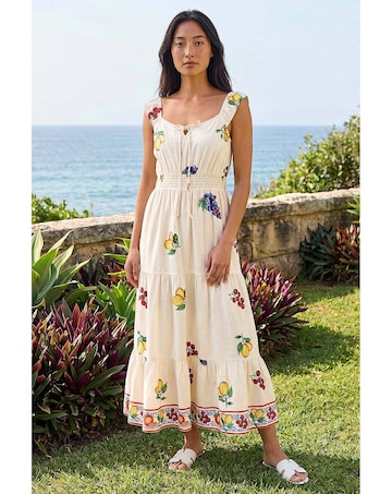 Roman Petite Fruit Strappy Midi Dress
