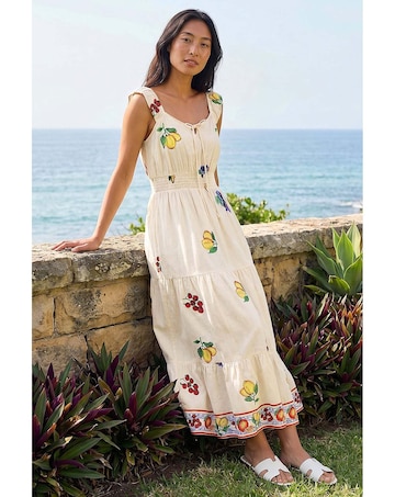Roman Petite Fruit Strappy Midi Dress