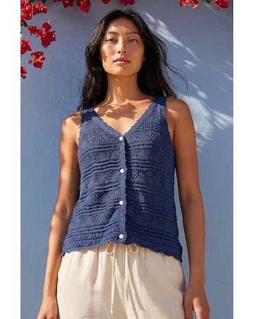 Roman Petite Button Knit Cami Top