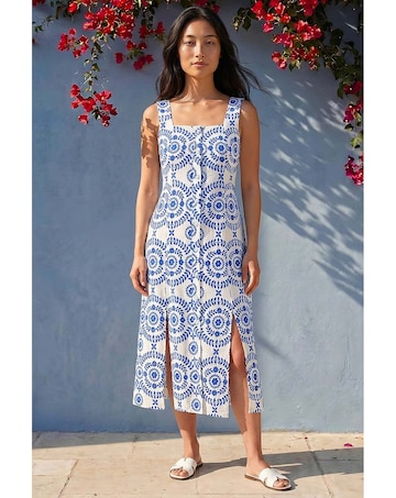 Roman Petite Button Down Midi Dress