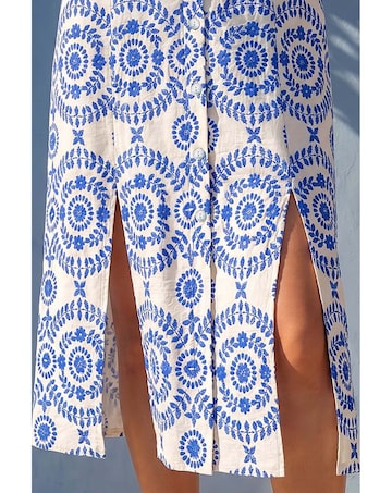 Roman Petite Button Down Midi Dress