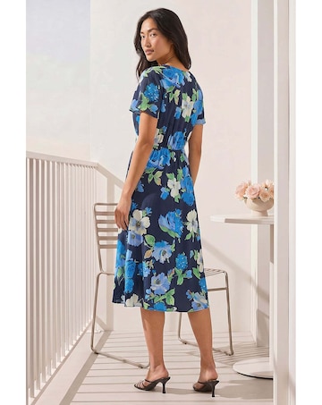 Roman Petite Floral Print Button Dress