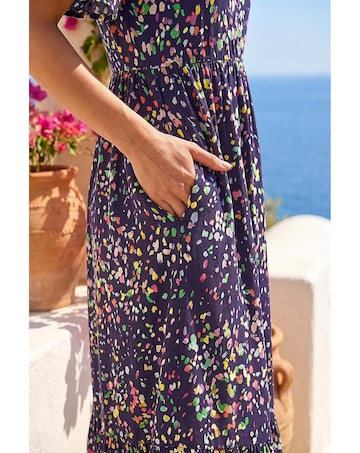 Roman Petite Abstract Spot Midi Dress