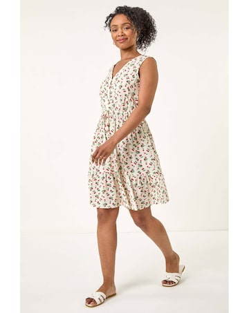 Roman Petite Cherry Tie Waist Dress