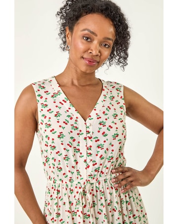 Roman Petite Cherry Tie Waist Dress
