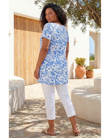 Roman Curve Bardot Floral Stretch Top