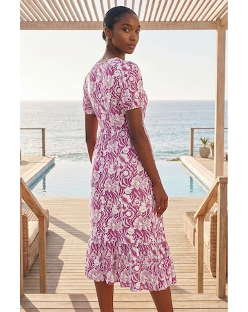 Roman Petite Floral Frill Midi Dress