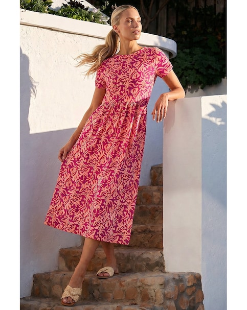 Roman Petite Abstract Print Midi Dress