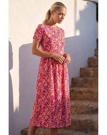 Roman Petite Abstract Print Midi Dress