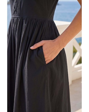 Roman Petite Cotton Button Midi Dress
