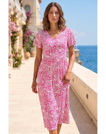 Roman Petite Floral Pocket Midi Dress