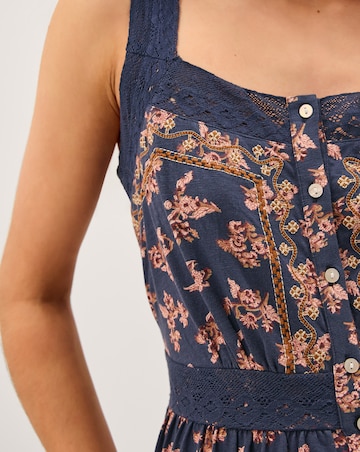 Monsoon Polly Print Jersey Midi Dress