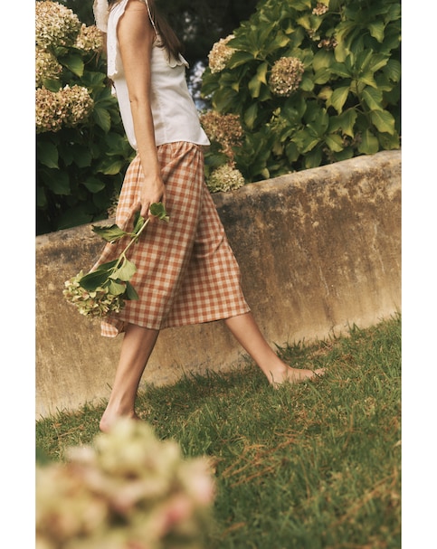 Monsoon Hattie Gingham Midi Skirt