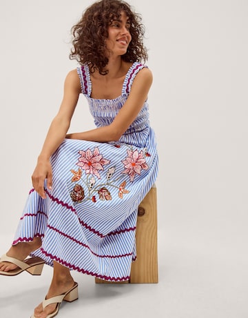 Monsoon Sloane Floral Stripe Midi Dress