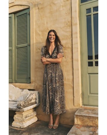 Monsoon Annie Animal Print Midi Dress