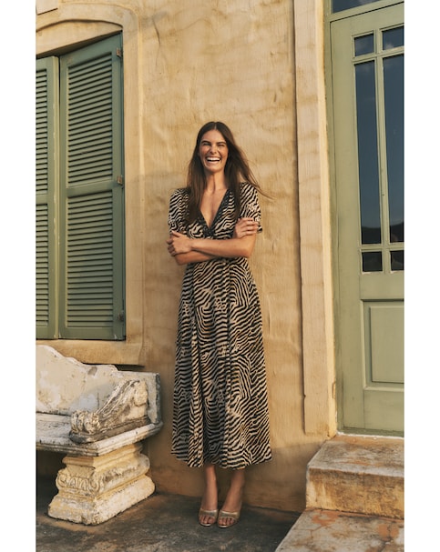 Monsoon Annie Animal Print Midi Dress
