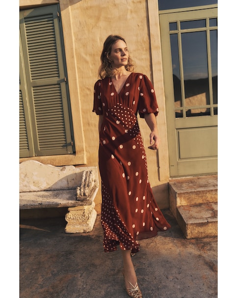 Monsoon Amaya Polka Dot Maxi Dress