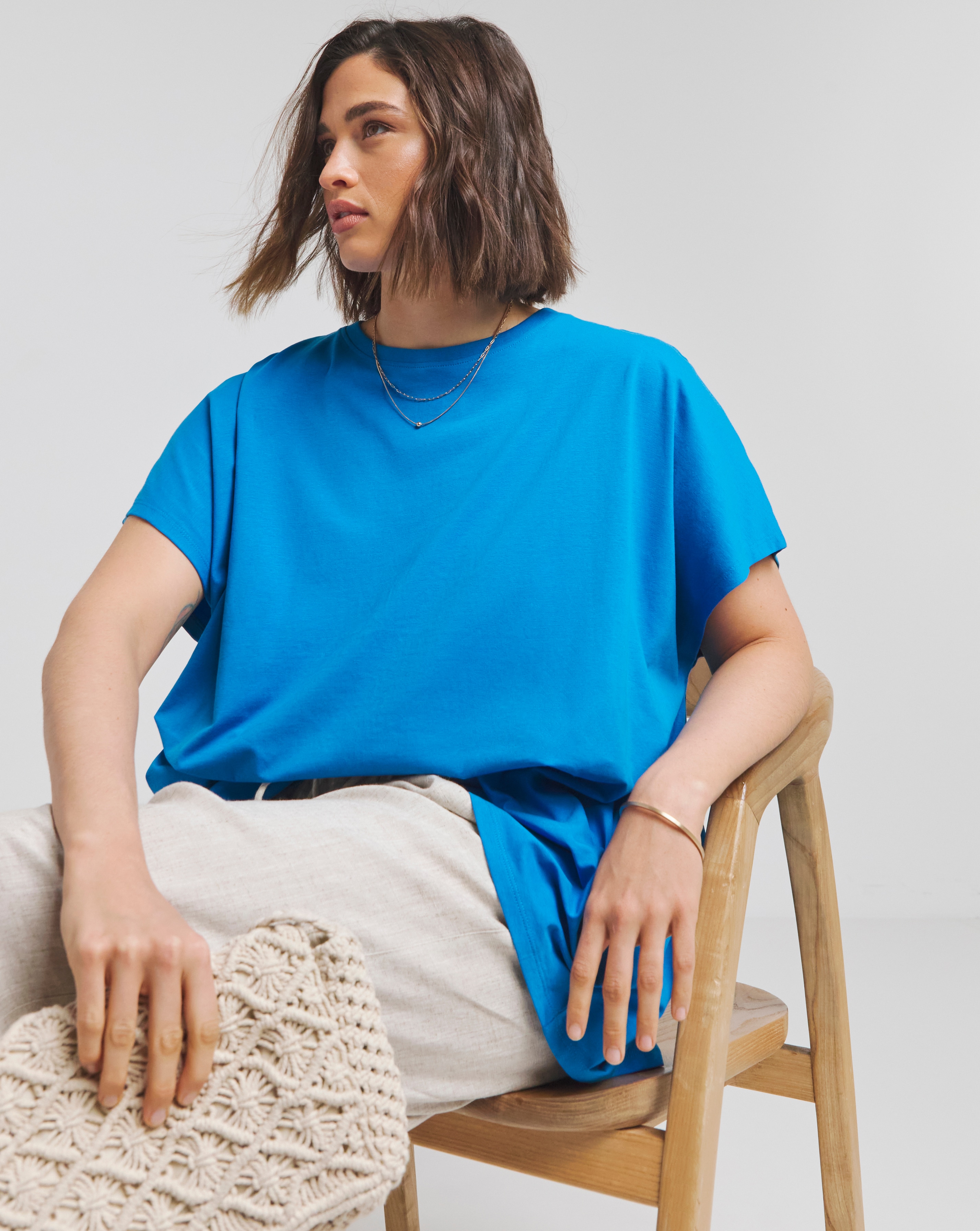 Simply Be Slouchy Dip Back T-Shirt