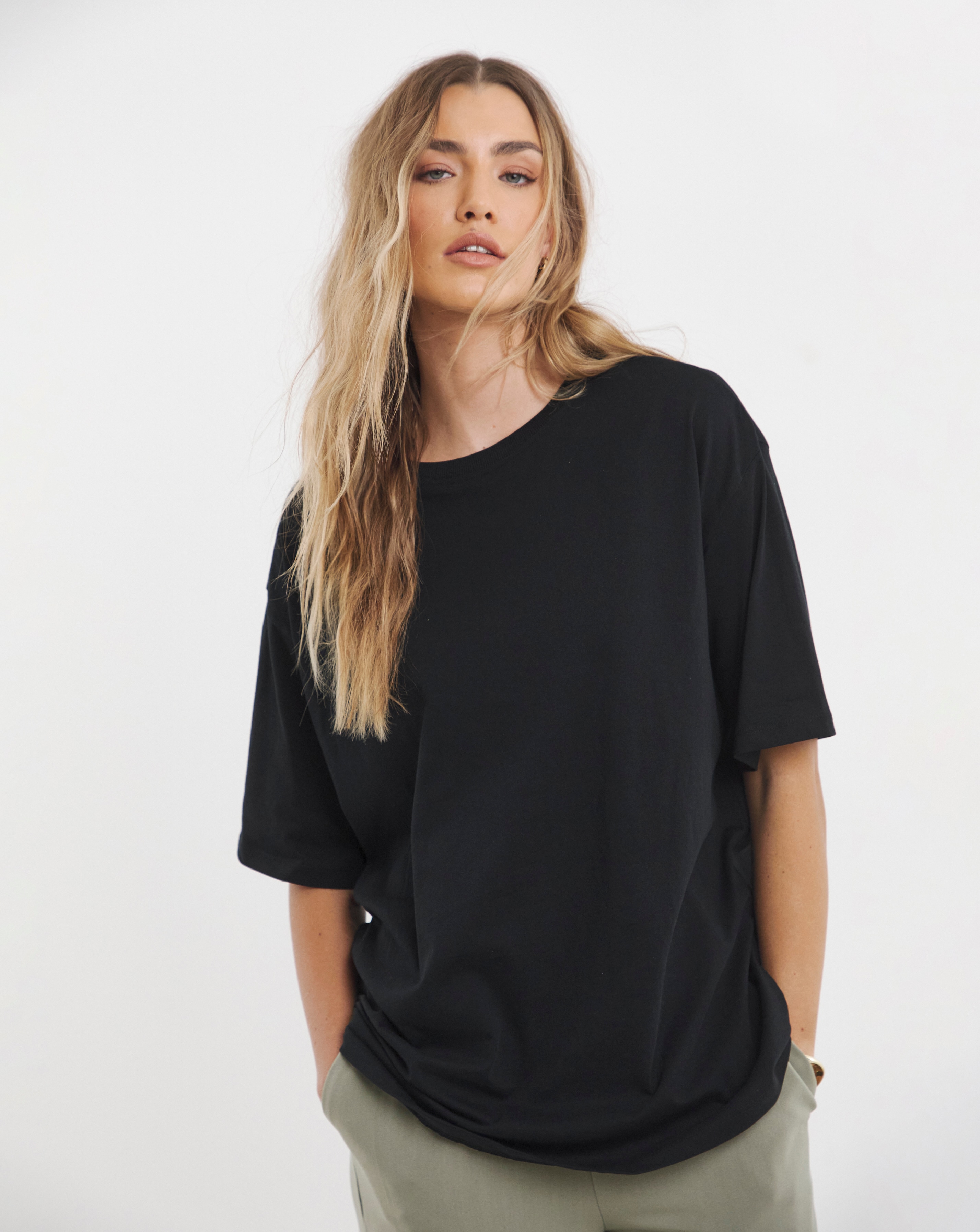 Oversized Slouchy Crew Neck T-Shirt