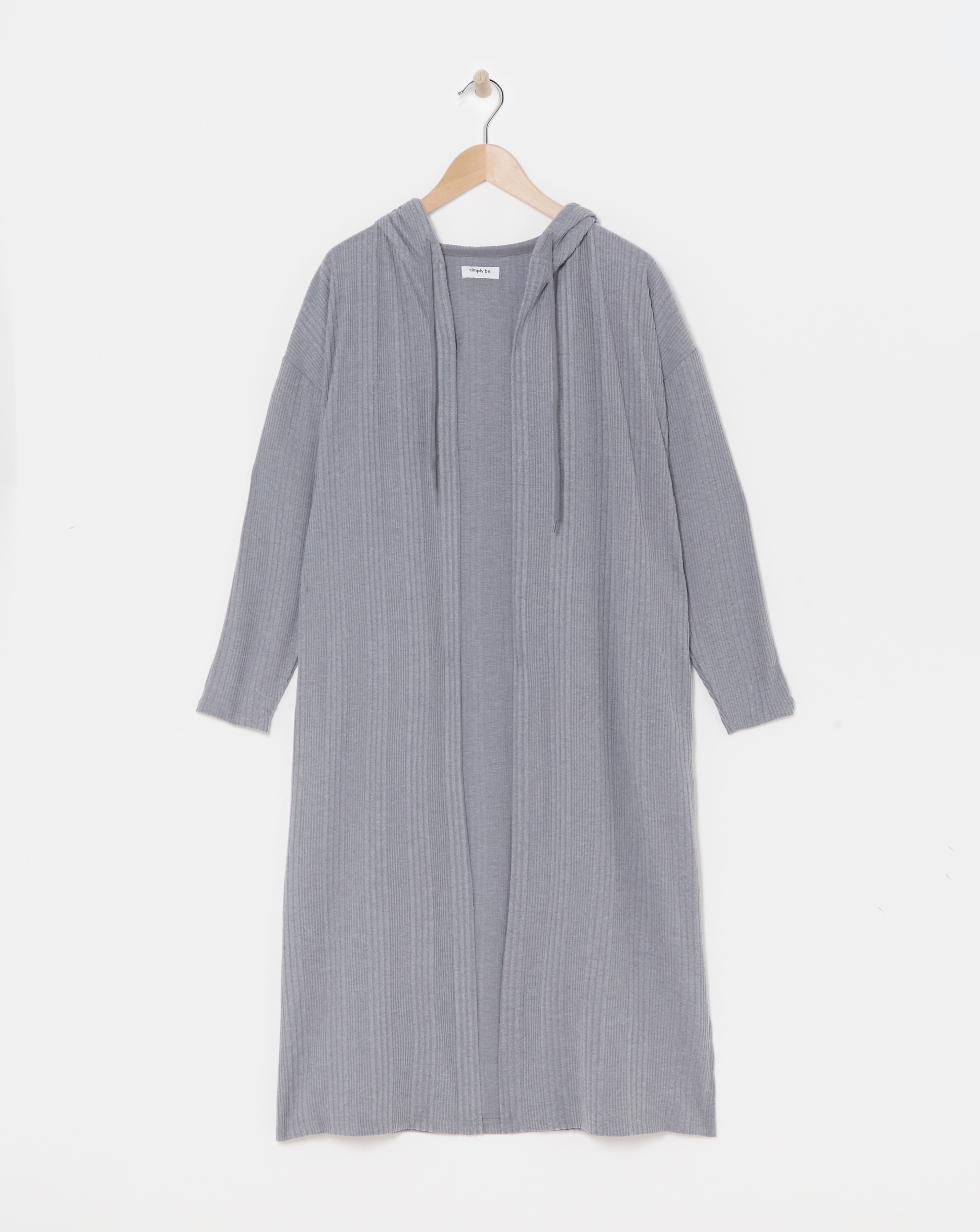 Soft Touch Ribbed Hooded Cardigan