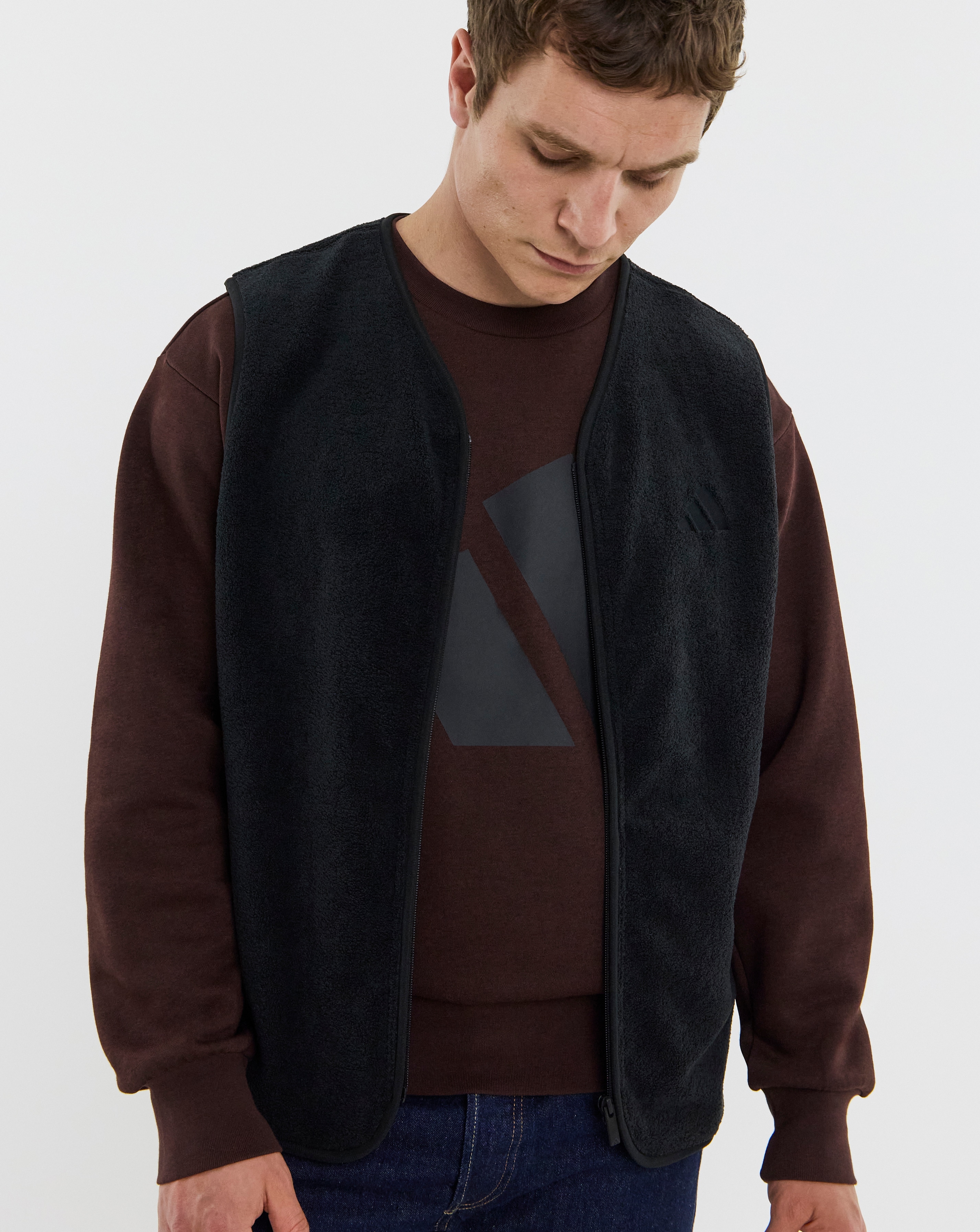 New In - adidas Sherpa Fleece Vest