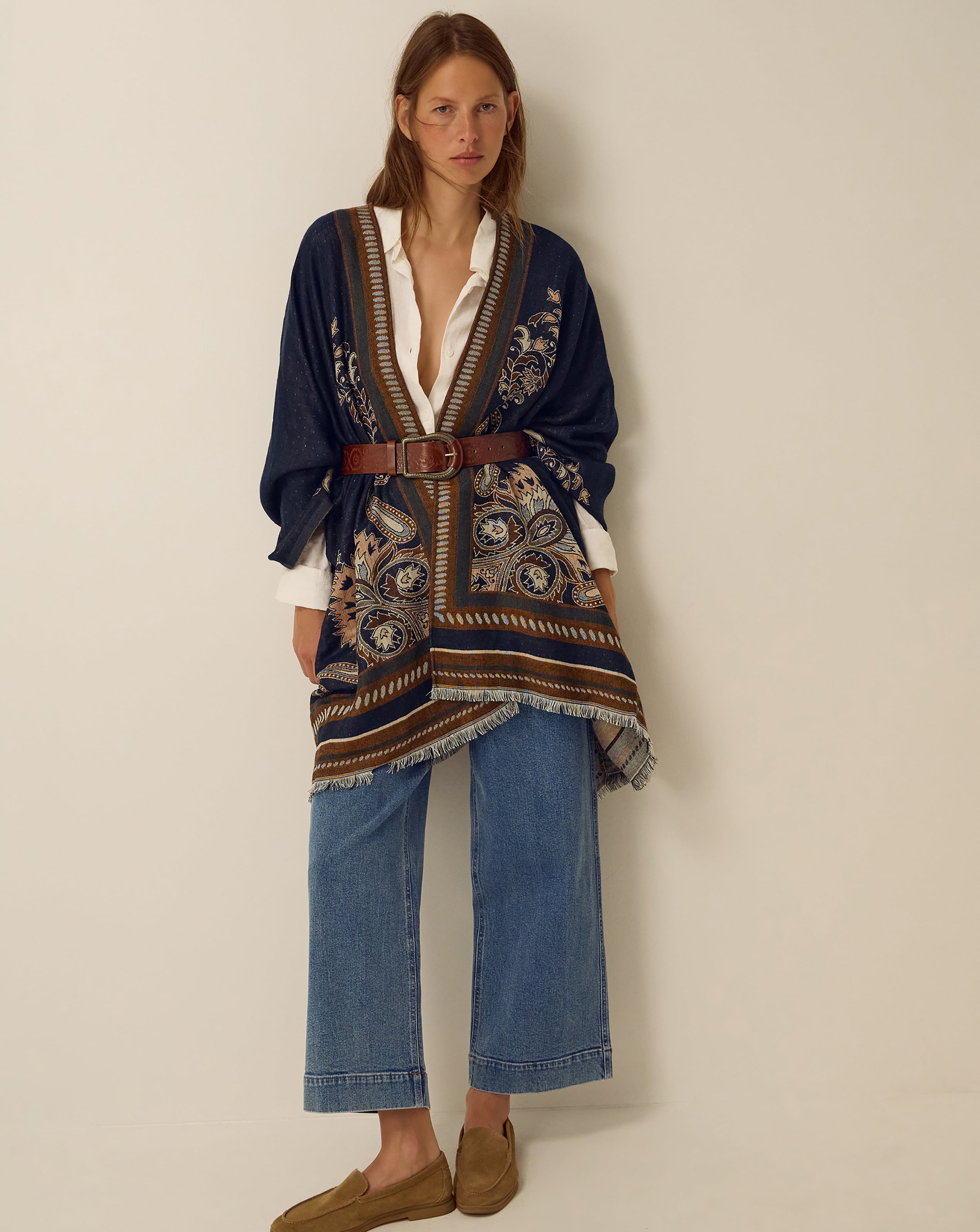 New In - Monsoon Crissy Jacquard Poncho