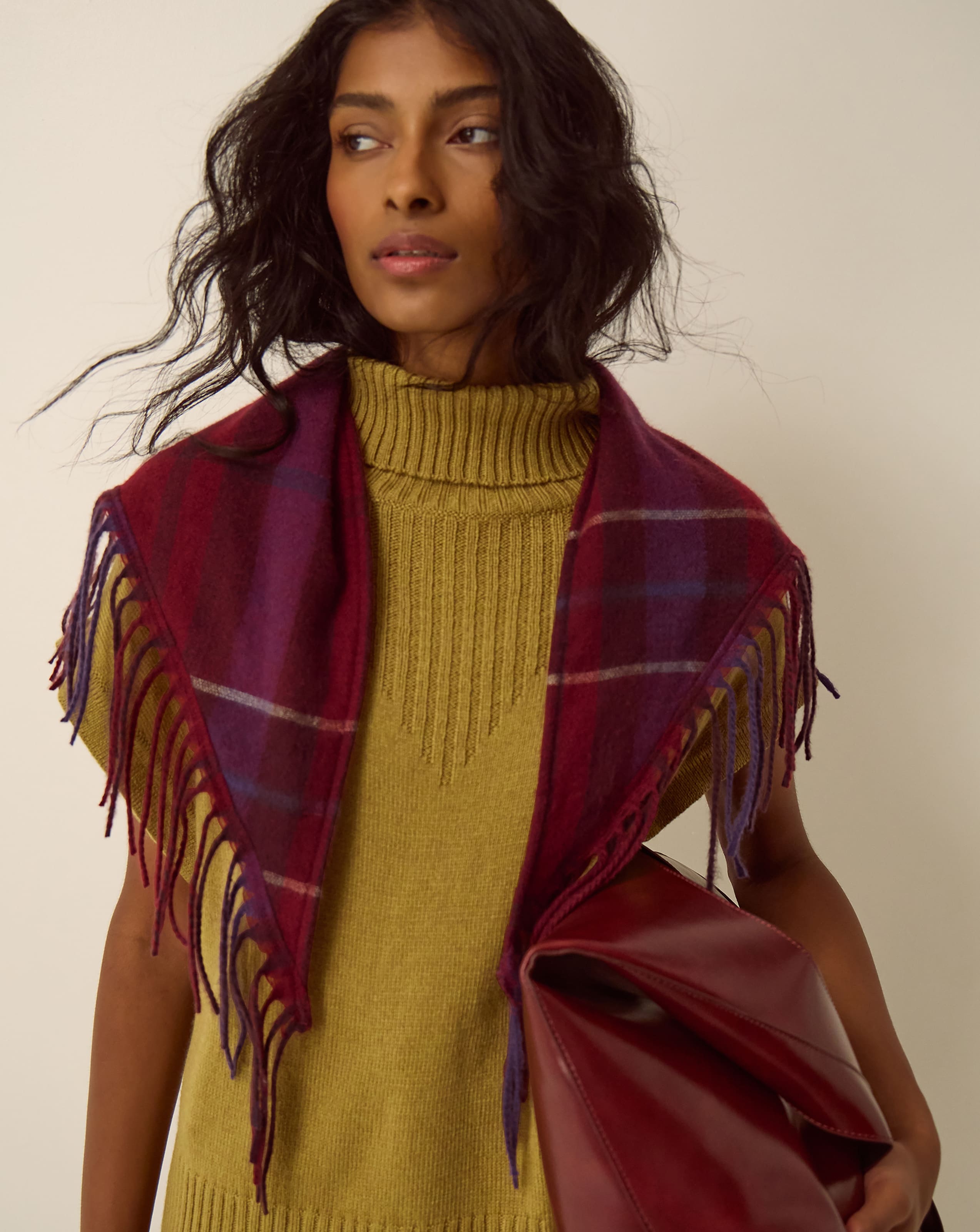 New In - Monsoon Beatrice Check Knit Scarf