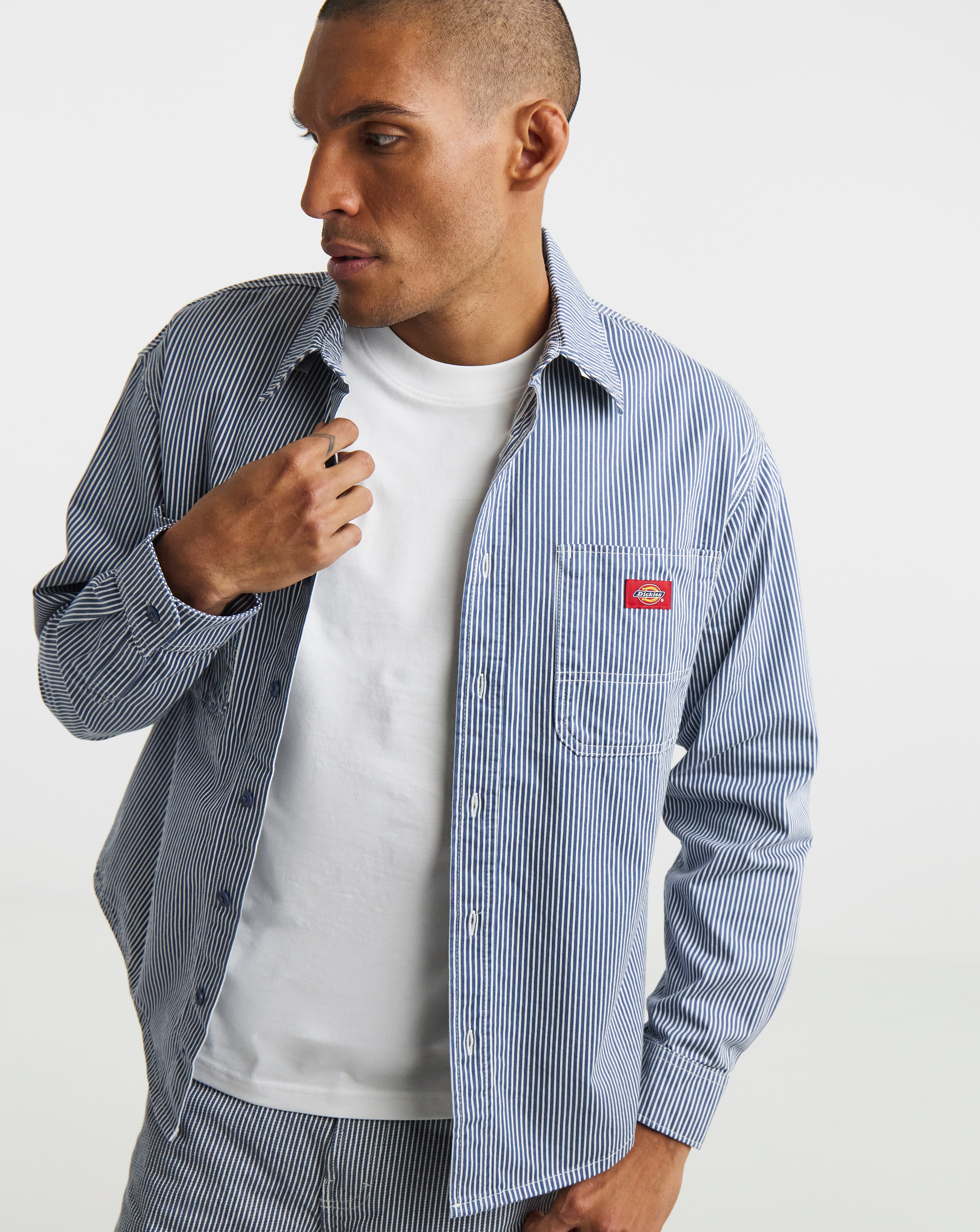 Dickies Long Sleeve Hickory Worker Shirt