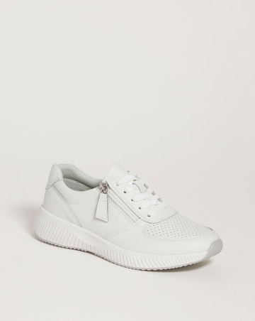 Leather Lace Trainer With Zip Detail E Fit