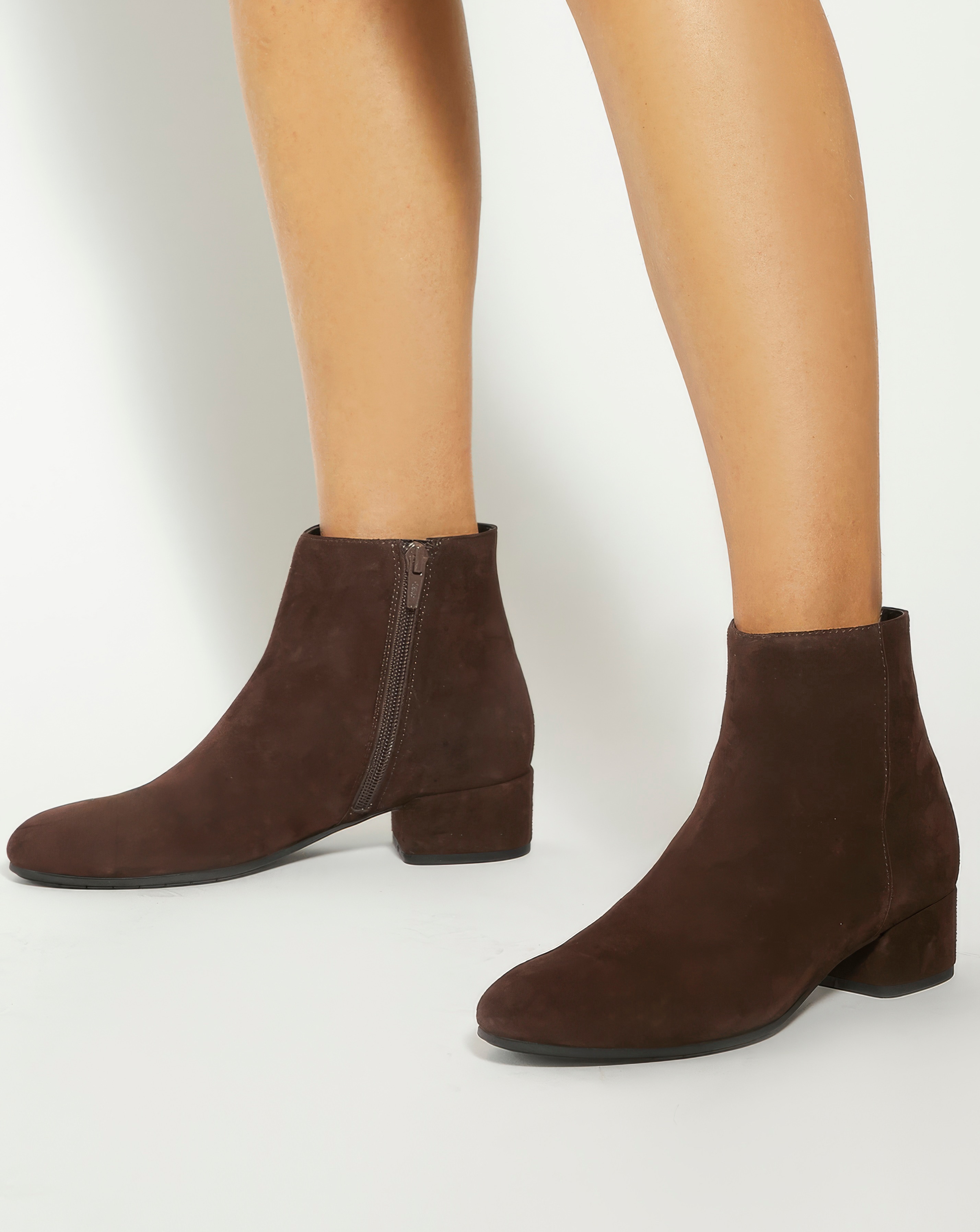 Pippie Brown Suede Ankle Boots Wide Fit