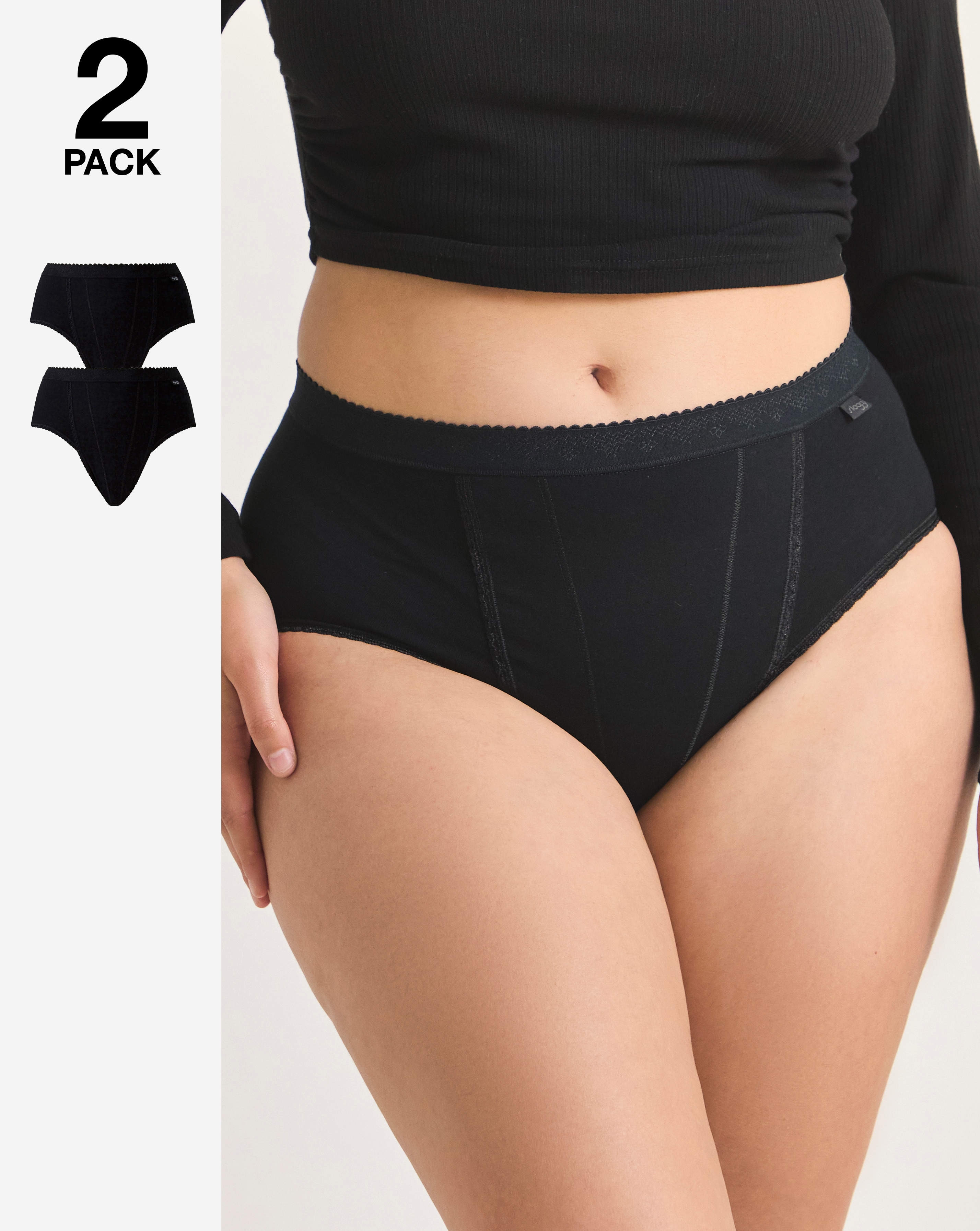 Sloggi 2Pk Control Tai Knickers Black