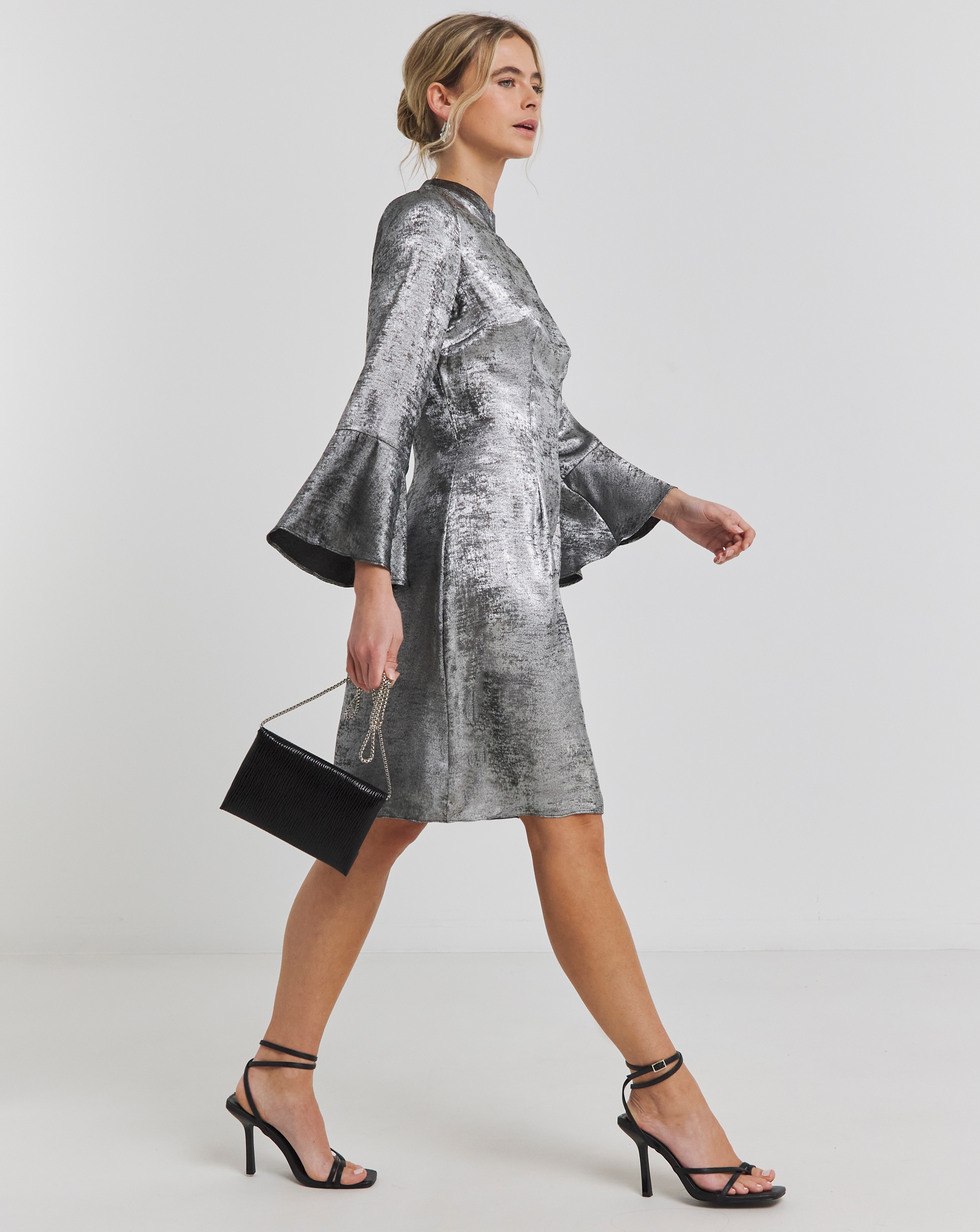 Joanna Hope Silver Foil Dress